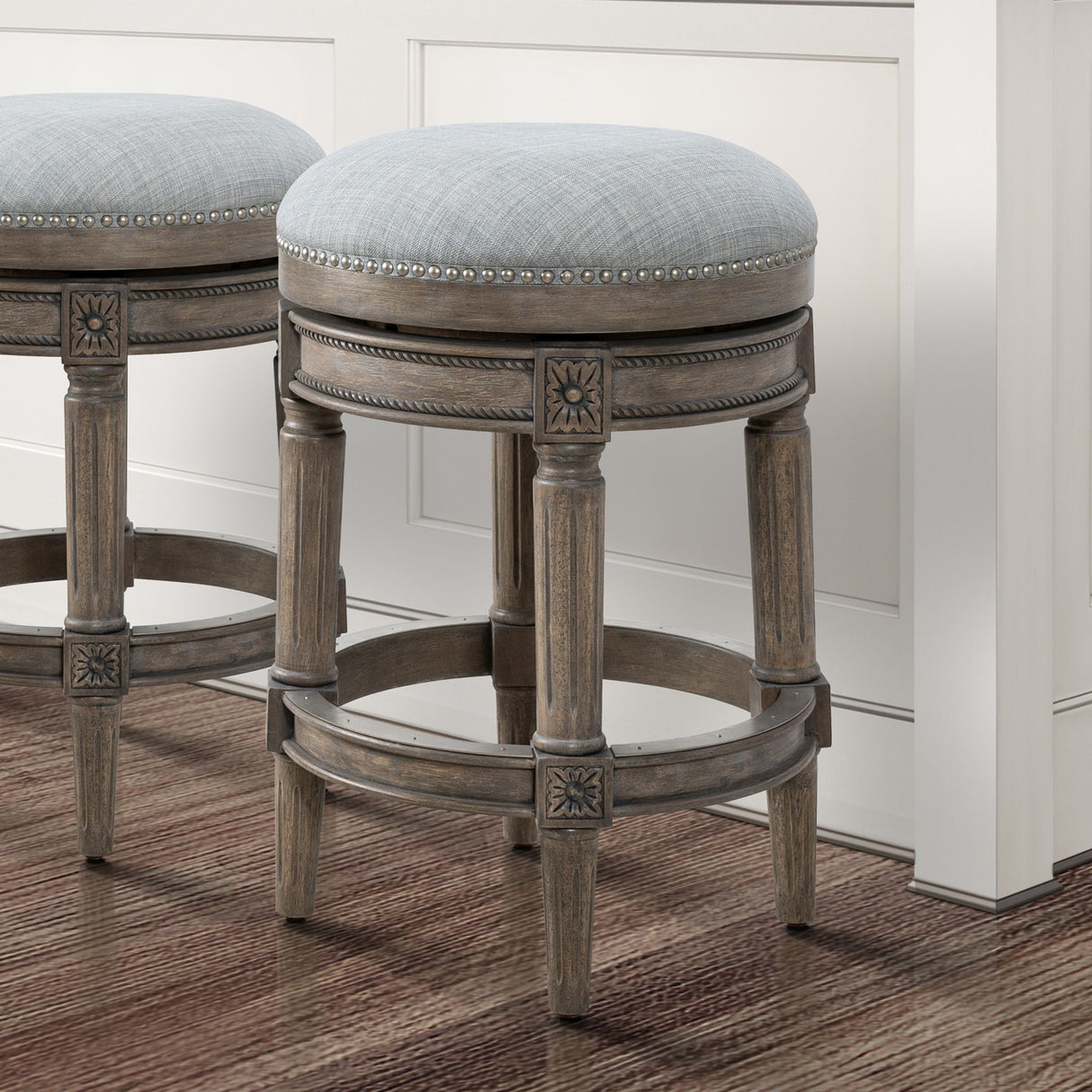 Rustic Elegance Backless Swivel Stool