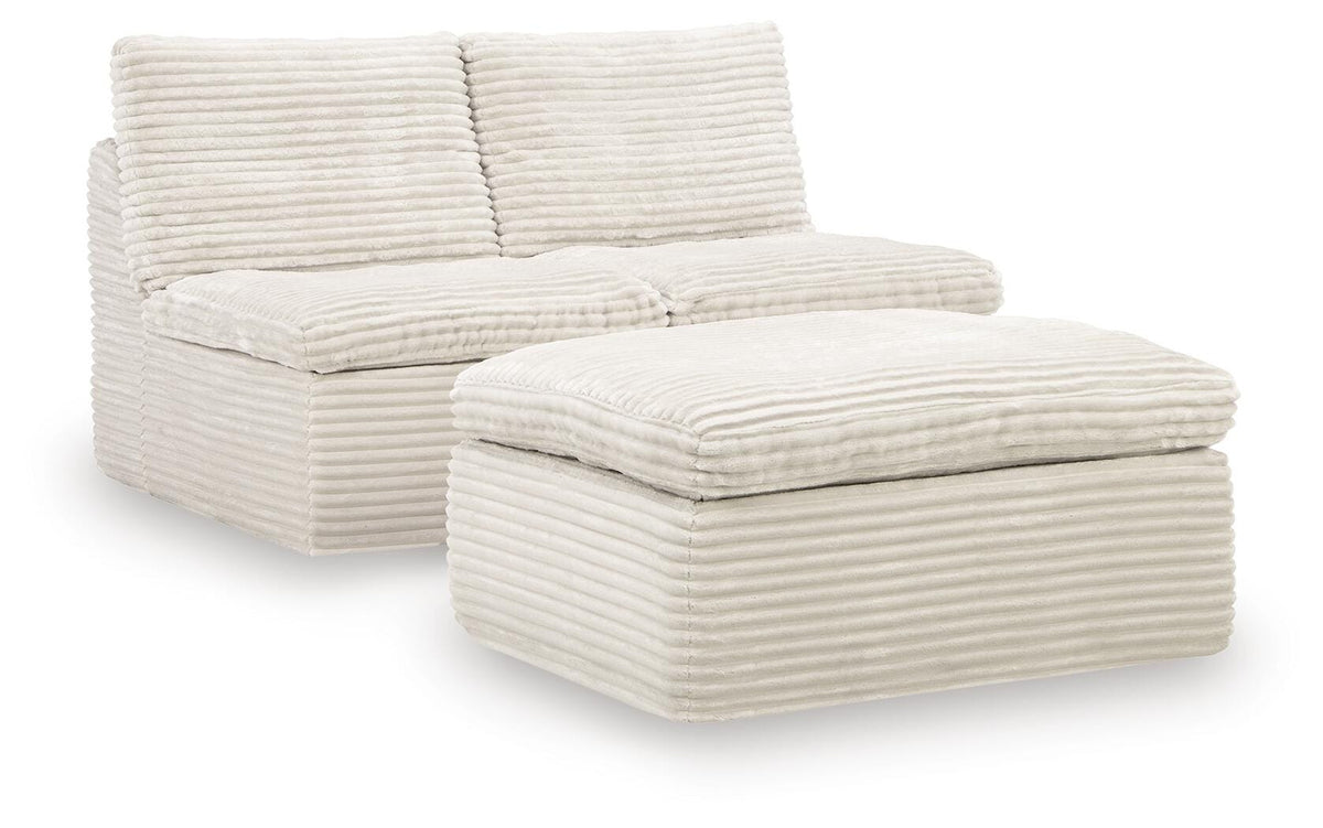 Fannin Armless Chair with Ottoman - PC8430431