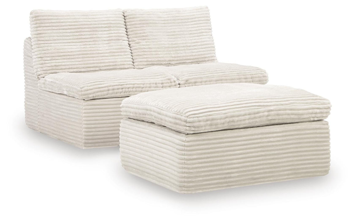 Fannin Armless Chair with Ottoman - PC8430431