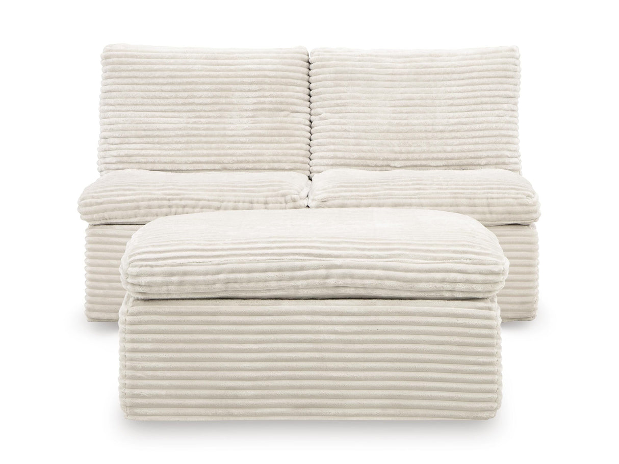 Fannin Armless Chair with Ottoman - PC8430431