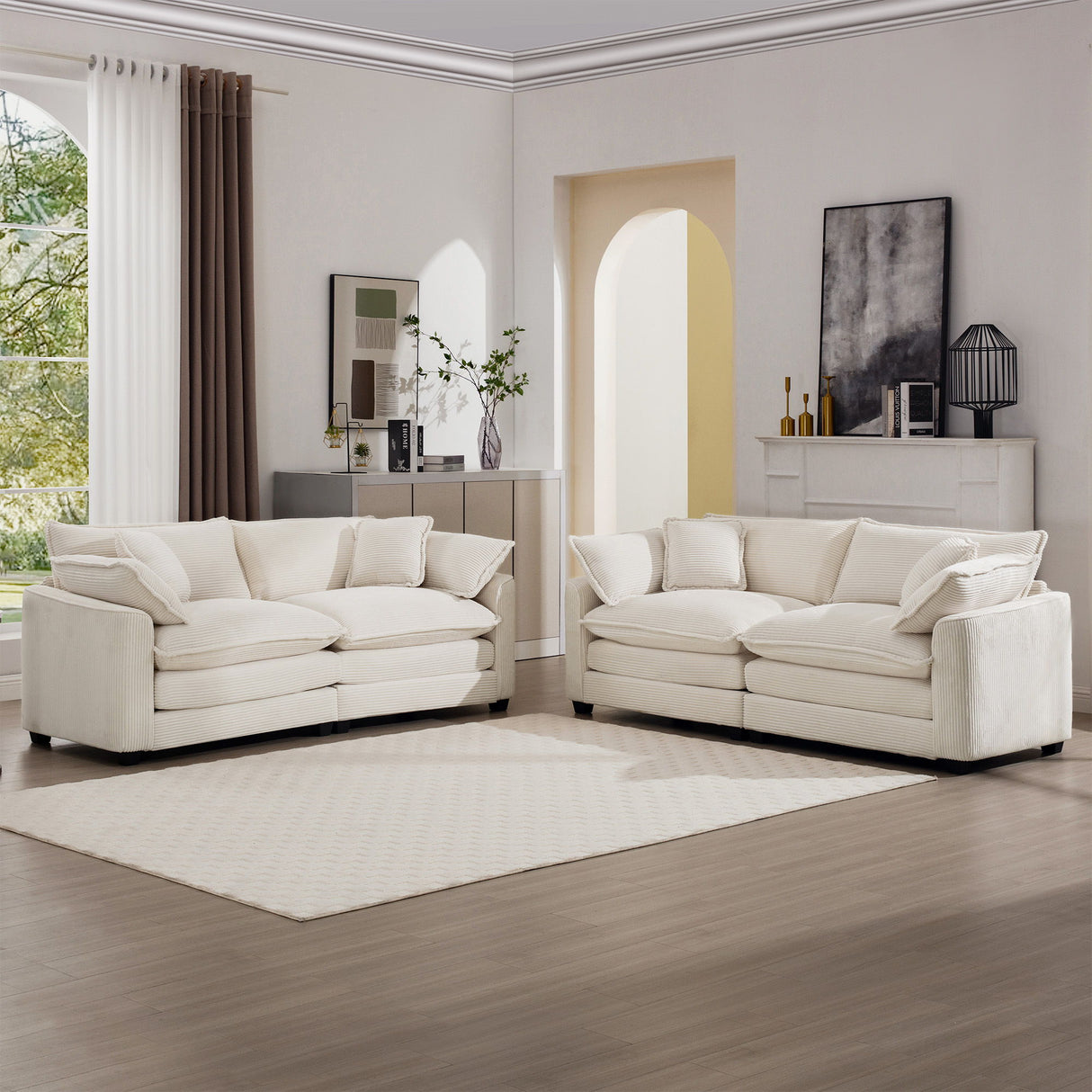 Elegant Oversized Sectional Sofa Set With Deep Seats And Flexible Layout