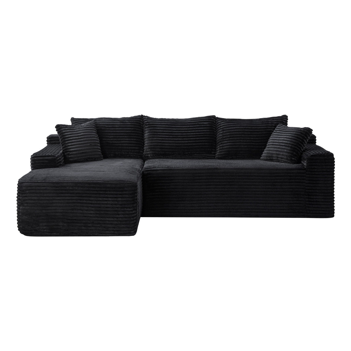 Cloud Modular Sectional Sofa Couch With L-Shape Chaise, Upholstered Couches For Living Room - Black