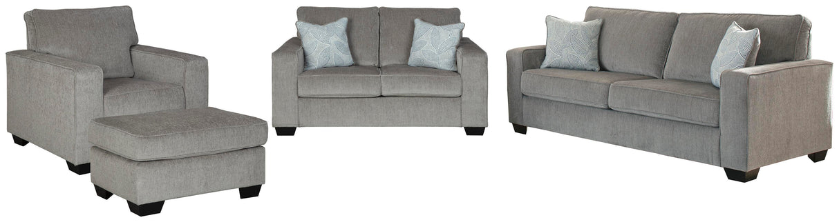 Altari Sofa, Loveseat, Chair and Ottoman - 87214U7