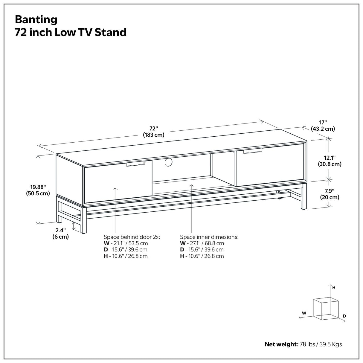 Banting - Low TV Stand - Walnut Brown