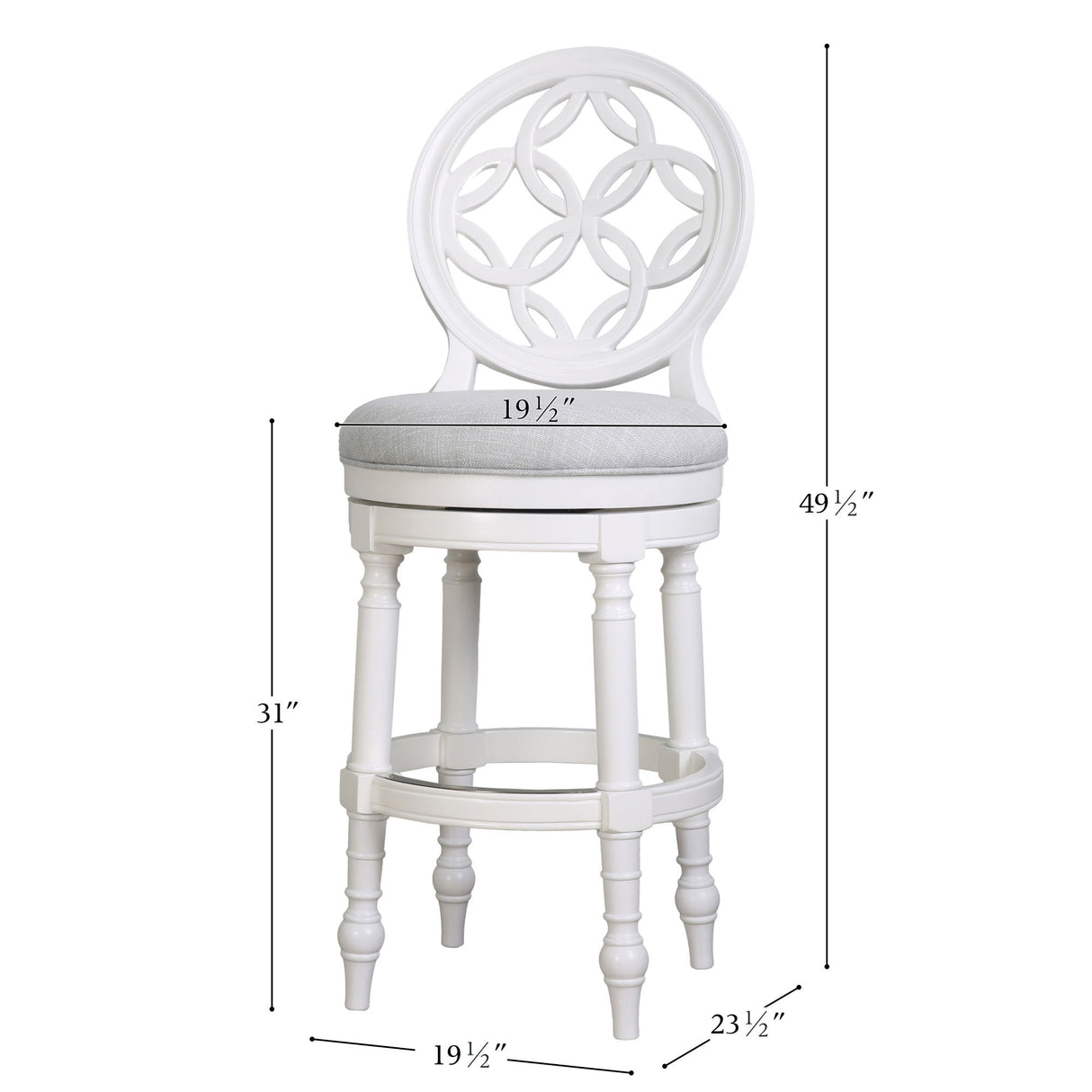 Stool With Back And Swivel Upholstered Seat