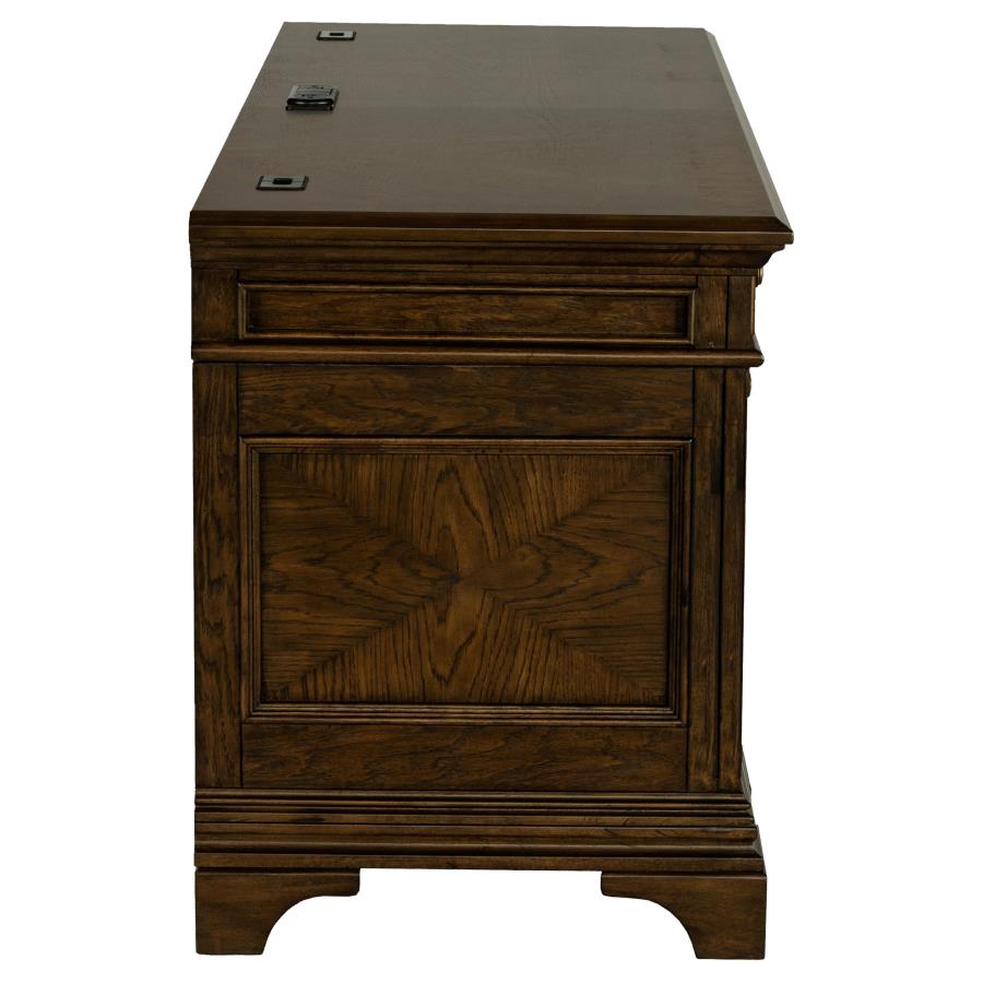 Hartshill 66-inch 5-drawer Credenza Office Desk Burnish Oak - 881282