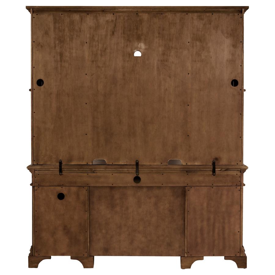 Hartshill 66-inch 5-drawer Credenza with Hutch Burnished Oak - 881283