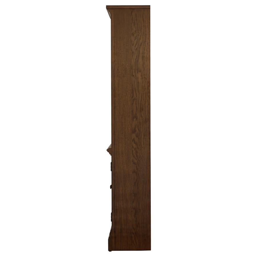Hartshill 78-inch 3-shelf Cabinet Bookcase Burnished Oak - 881286
