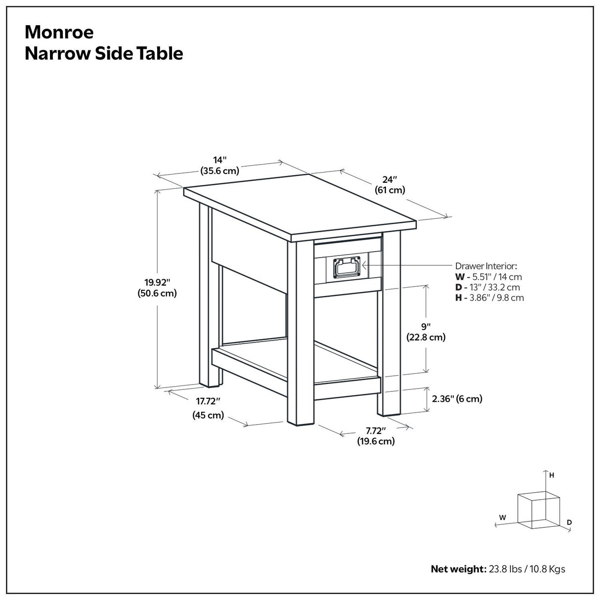 Monroe - Handcrafted Side Table