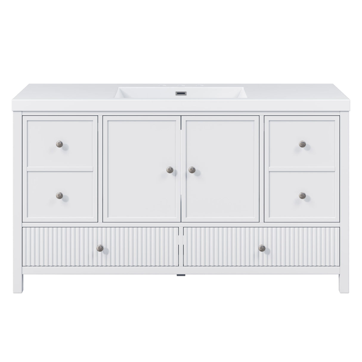 Bathroom Vanity With Separate Sink, Soft Close Doors And 4 Drawers