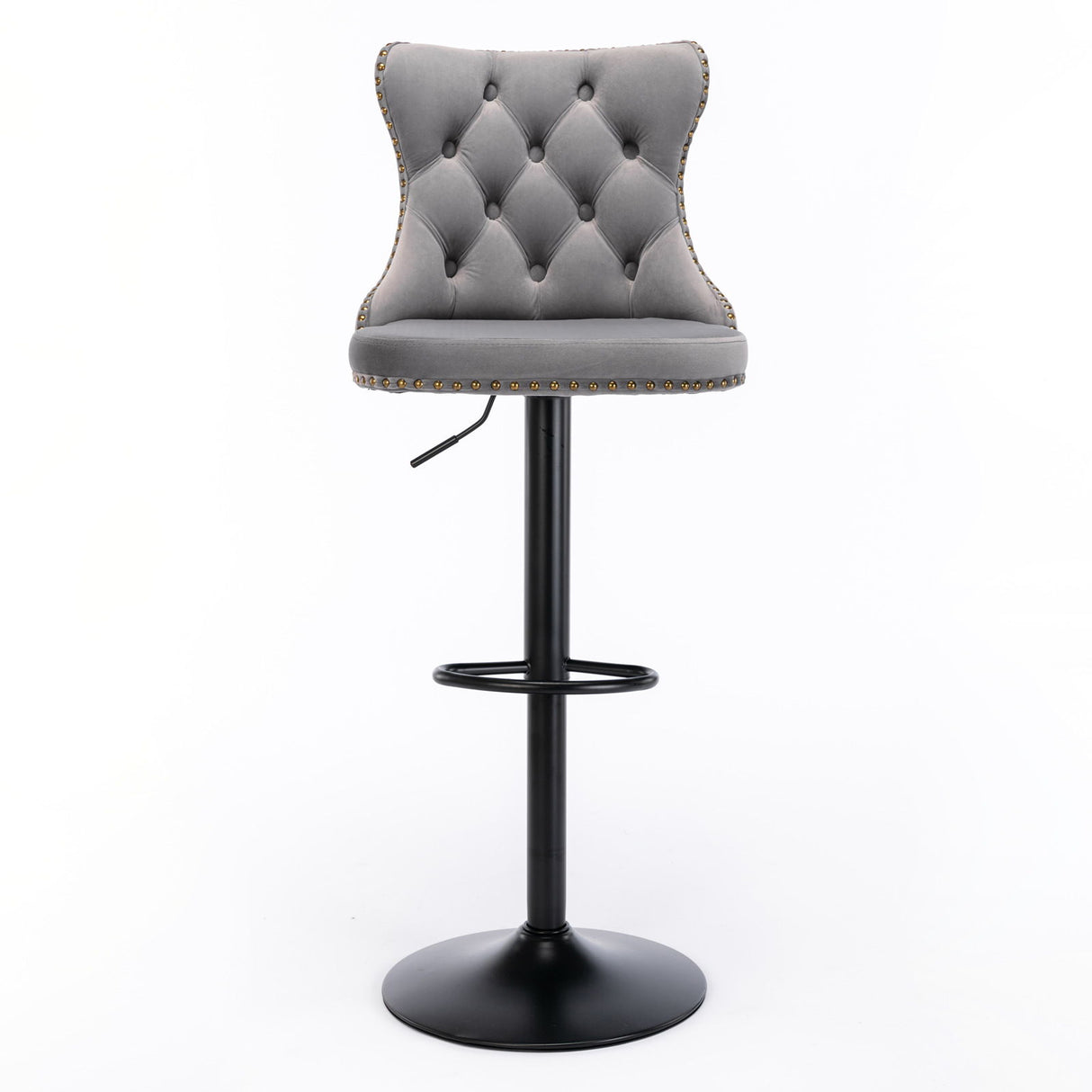 Swivel Barstools Adjusatble Seat Height, Modern Upholstered Bar Stools With Backs Comfortable Tufted For Home Pub And Kitchen Island (Set of 2)