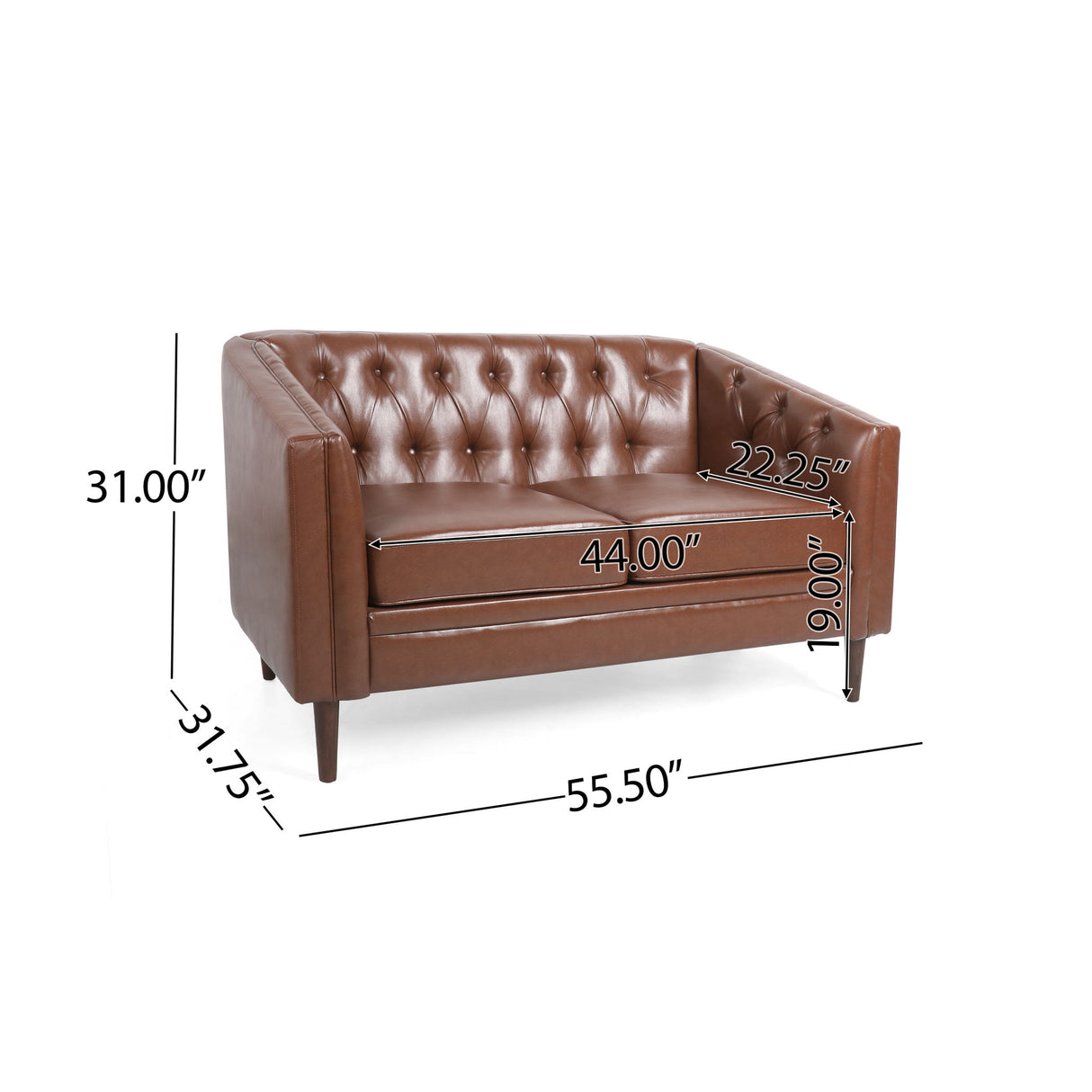 Sophisticated Loveseat With Diamond Stitched Detailing