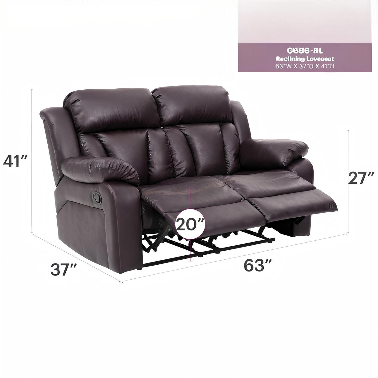 Daria - Reclining Loveseat For Relaxation - Dark Brown