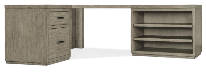 Linville Falls Corner Desk with File and Open Desk Cabinet - 6150-10933-85