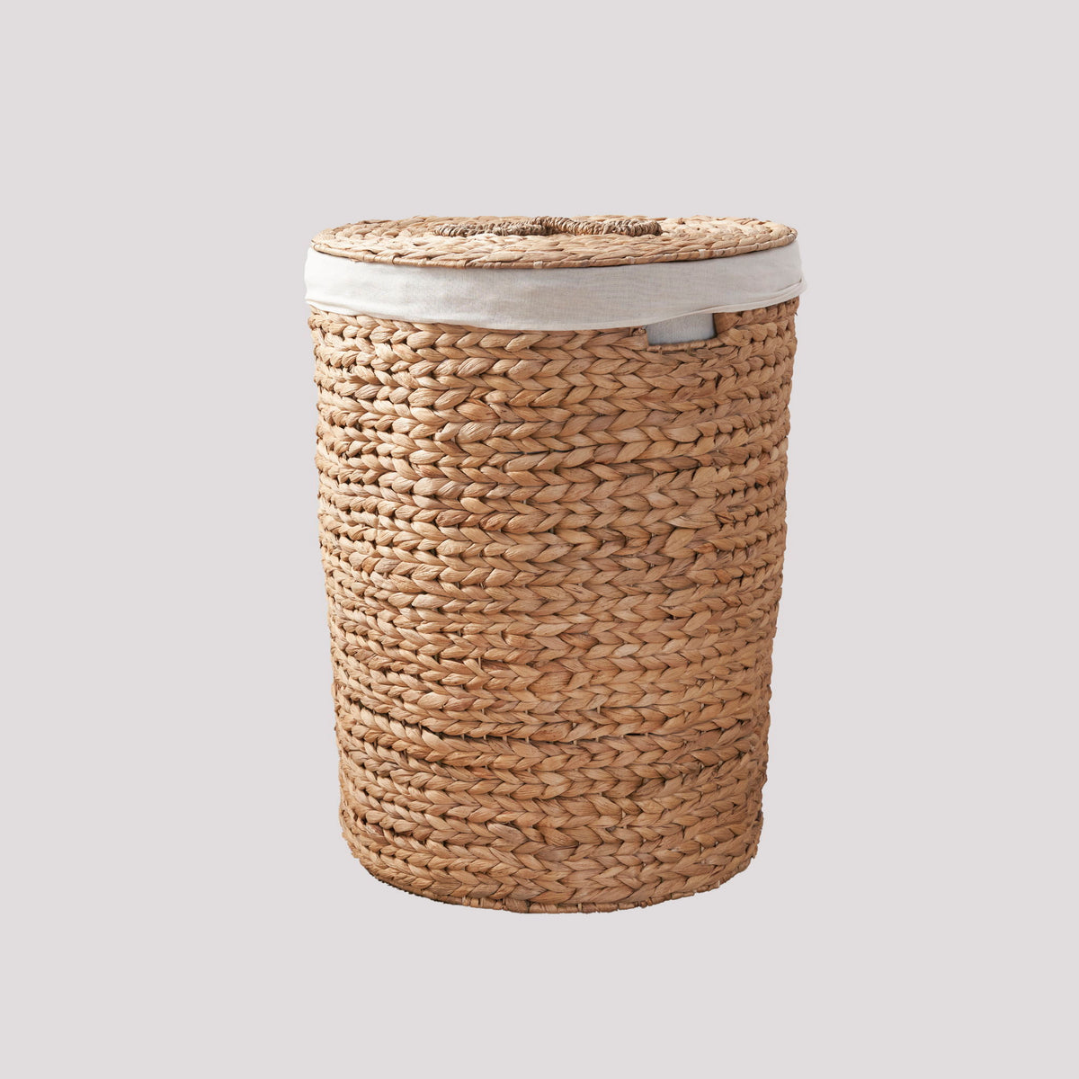 Round Laundry Hamper With Lid - Light Brown