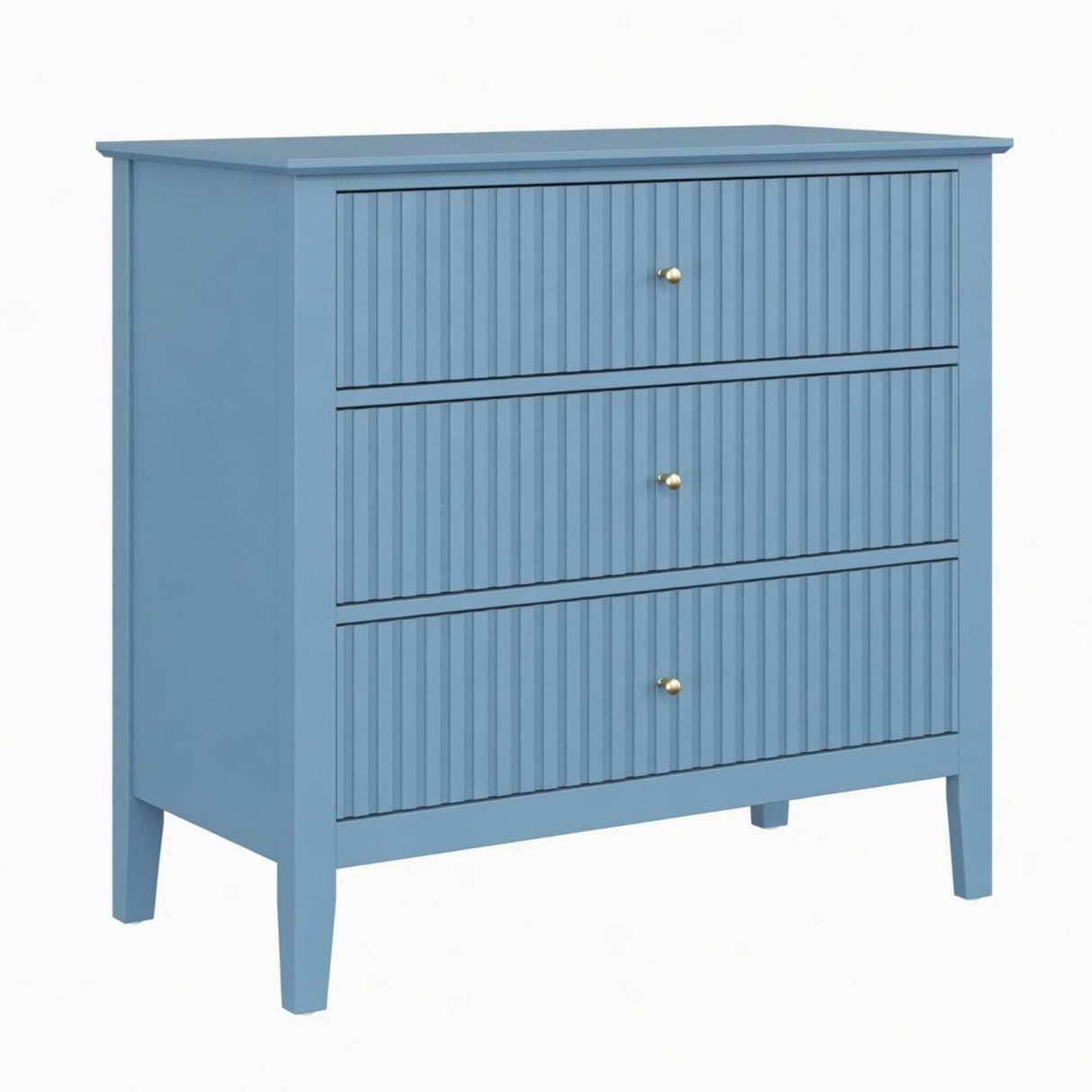 Fluted 3 Drawer Nightstand With Soft Close Slides