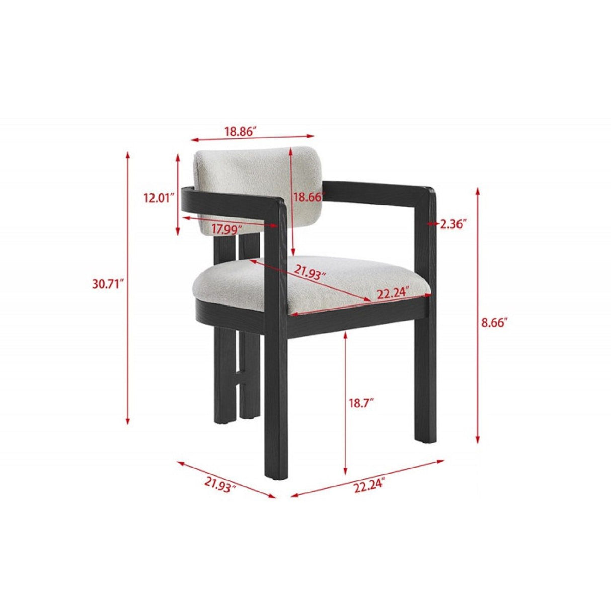 Upholstered Dining Armchair - Black
