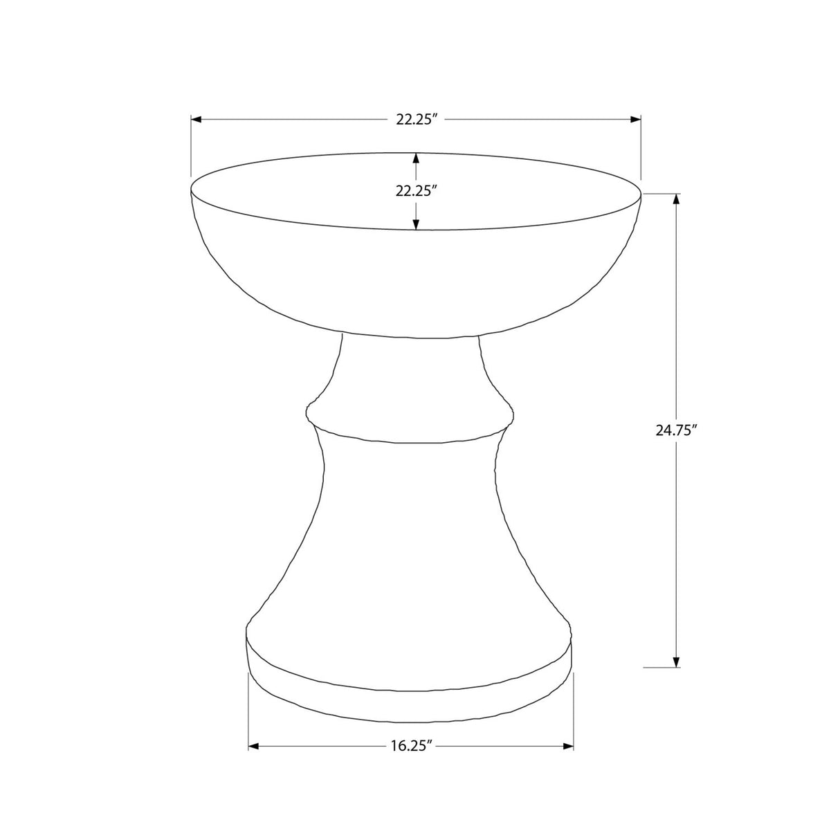 Round Accent Table, Indoor Outdoor - Black
