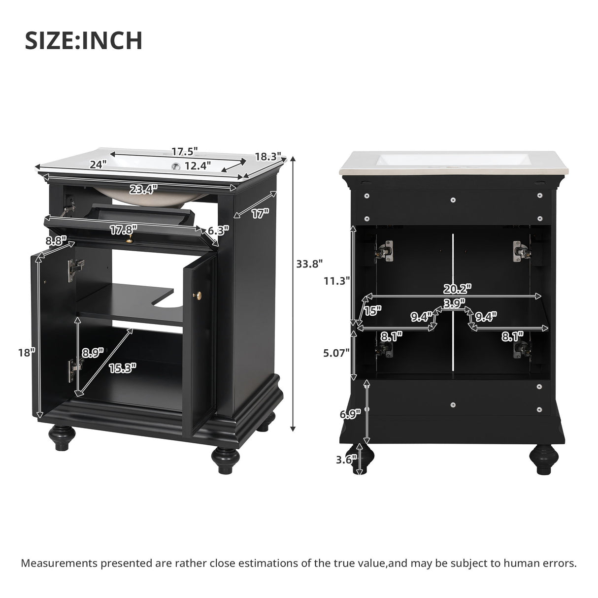 Modern Bathroom Vanity With Tip-Out Drawer And Soft-Close Hinges