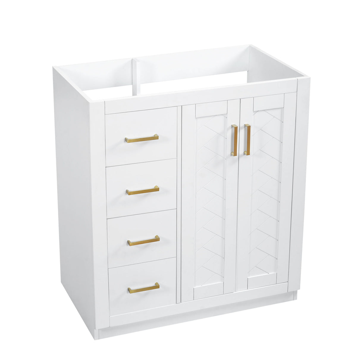 Retro Style Bathroom Vanity With 3 Drawers & Soft-Closing Doors