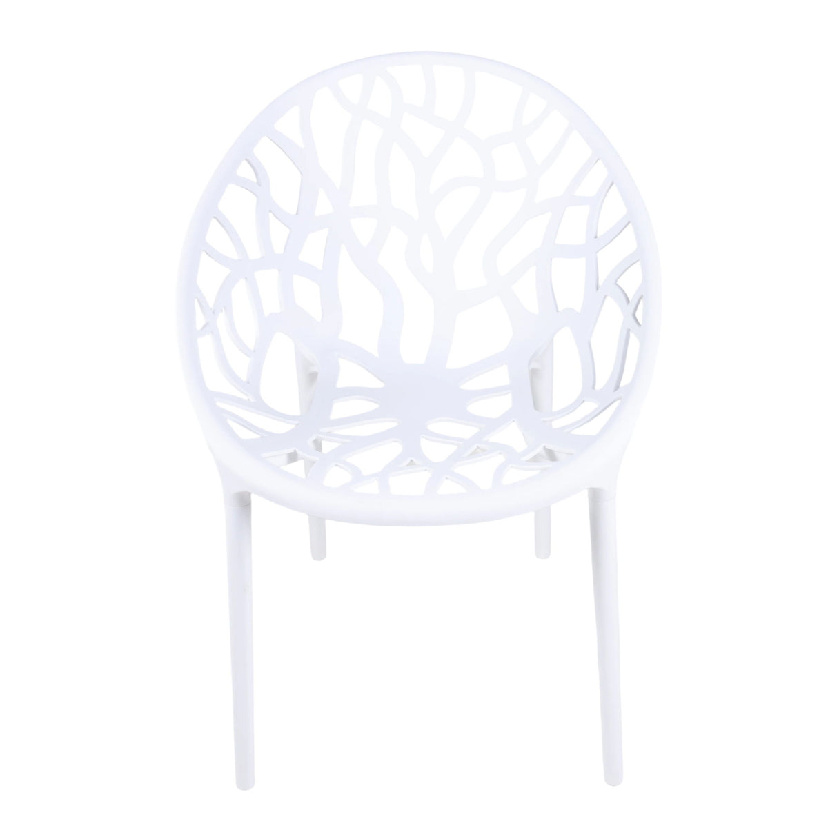 Dining Chair, Transparent Shell Design For Home (Set of 4) - White