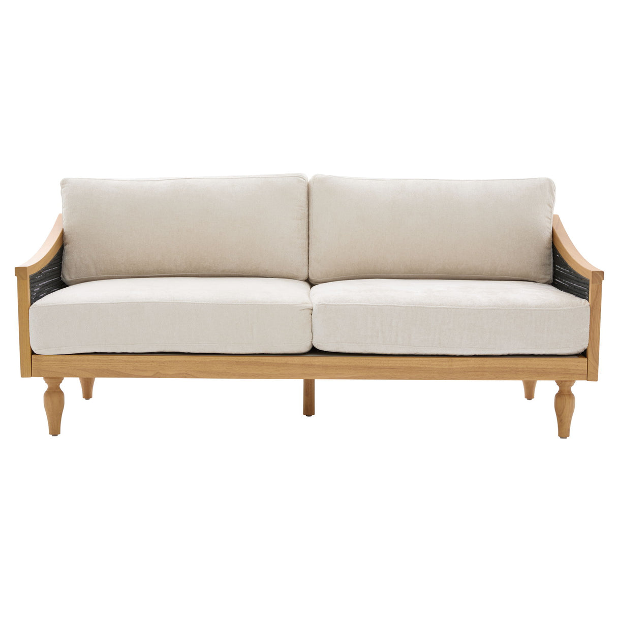 3 Seater Sofa With Rattan Armrests