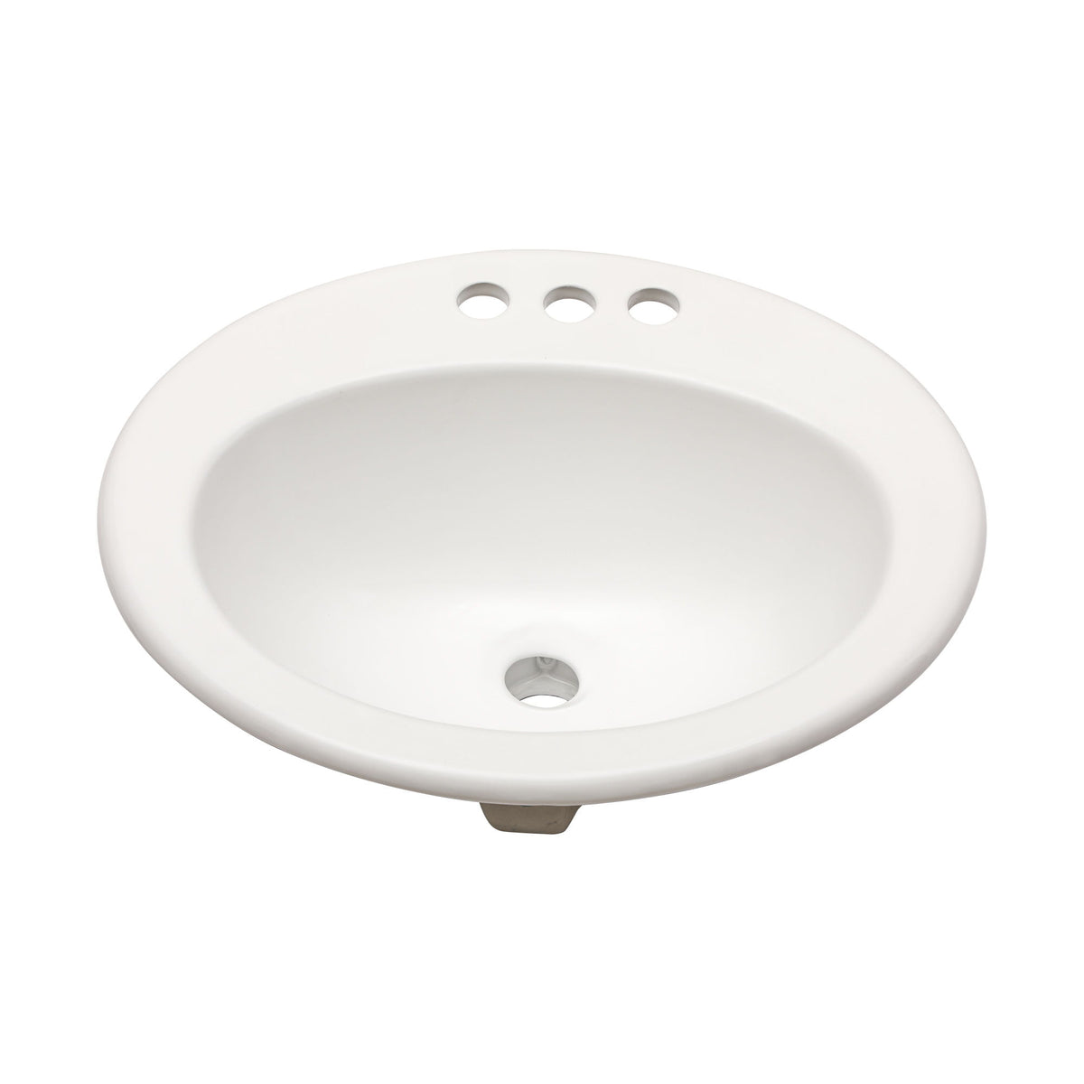 20 X 18" Modern Ceramic Oval Undermount Bathroom Sink With 3 Faucet Holes - White