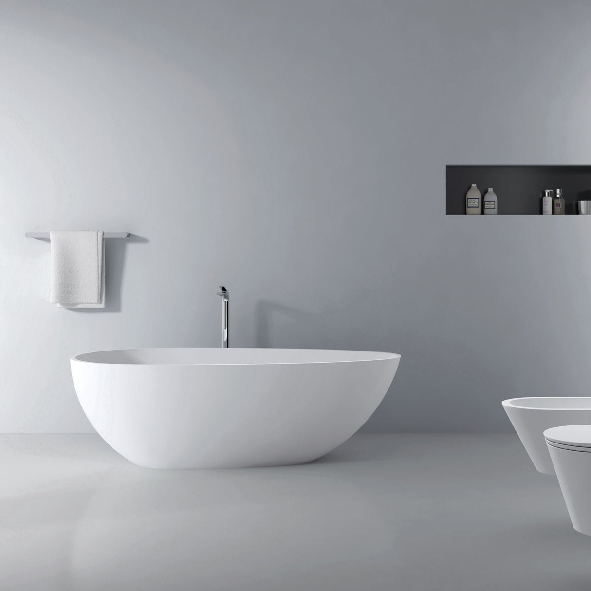 Solid Surface Freestanding Soaking Bathtub For Bathroom