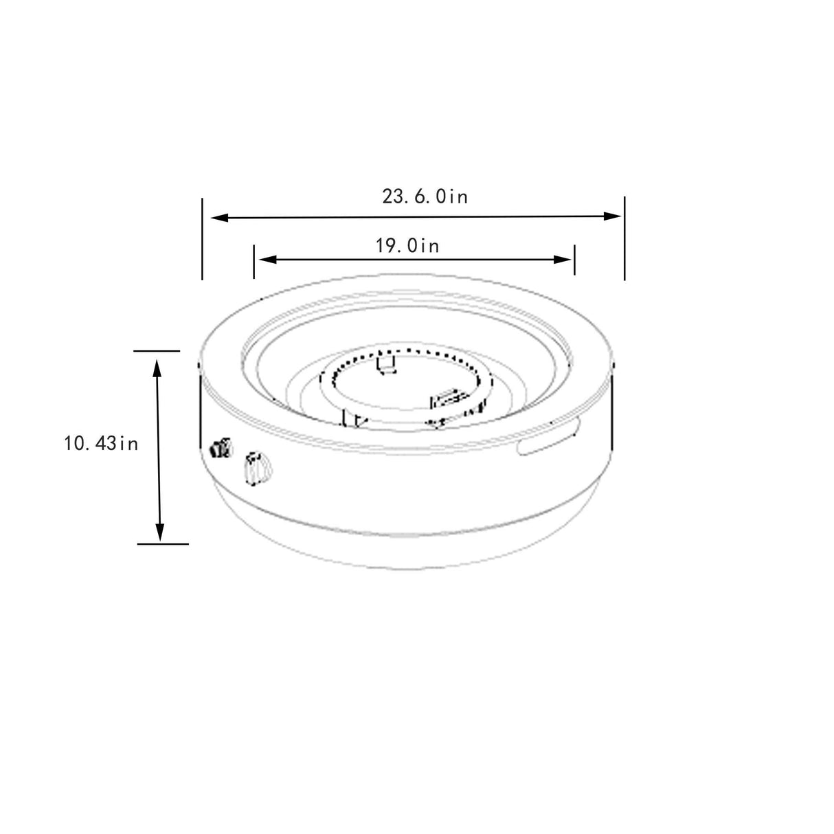 Propane Gas Fire Pit Bowl, 40000 Btu, Round For Outside - Gray