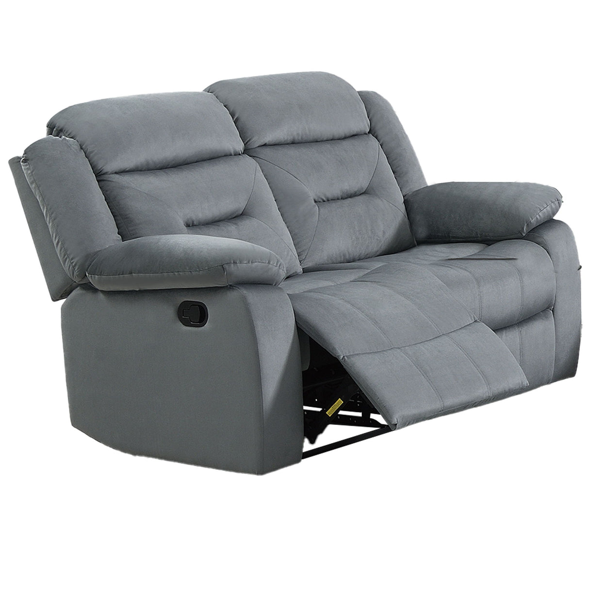 Modern Loveseat With Pillow Arms, Plush Backrest, Horizontal Tufting, USB Port
