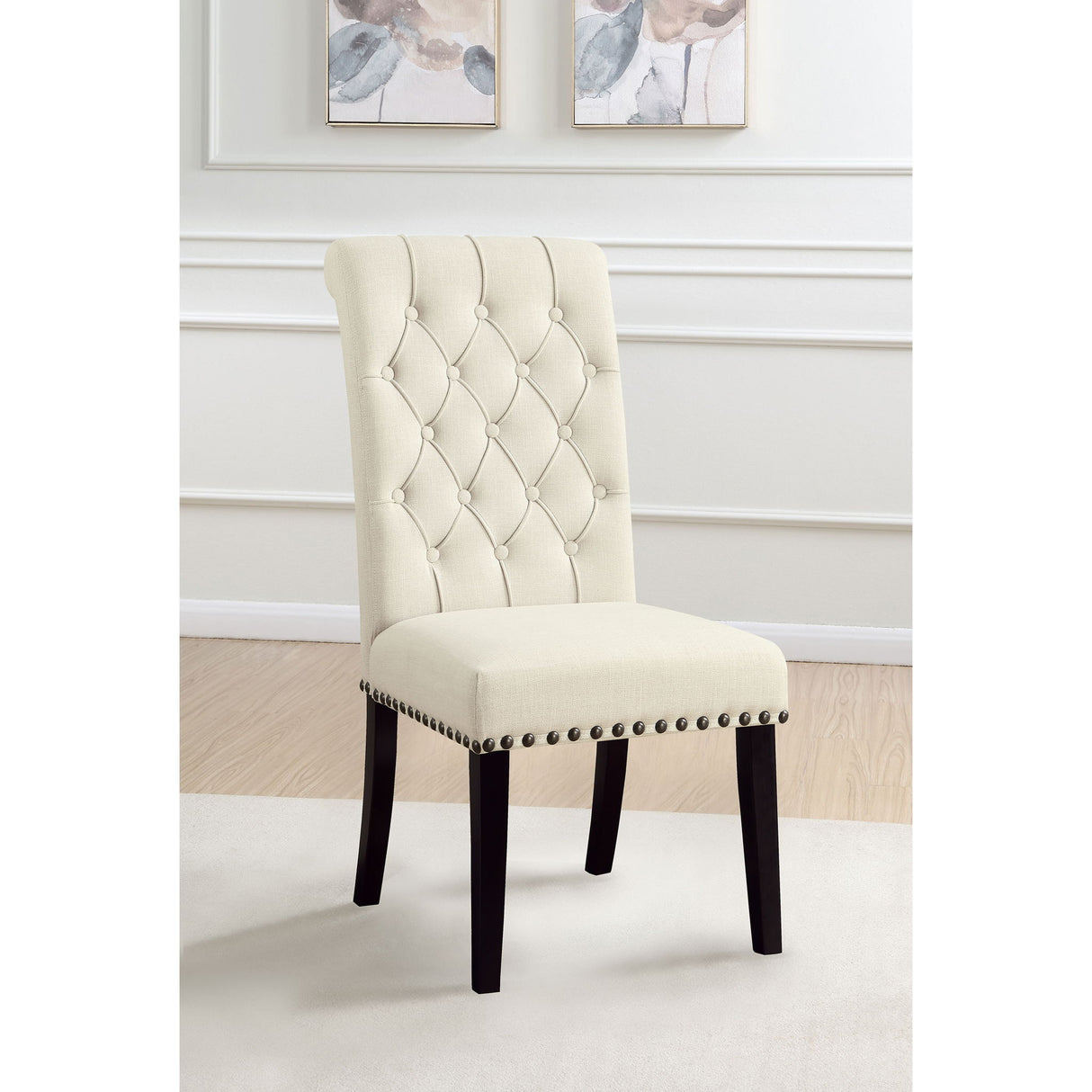 Button Tufted Side Chairs (Set of 2) - Beige