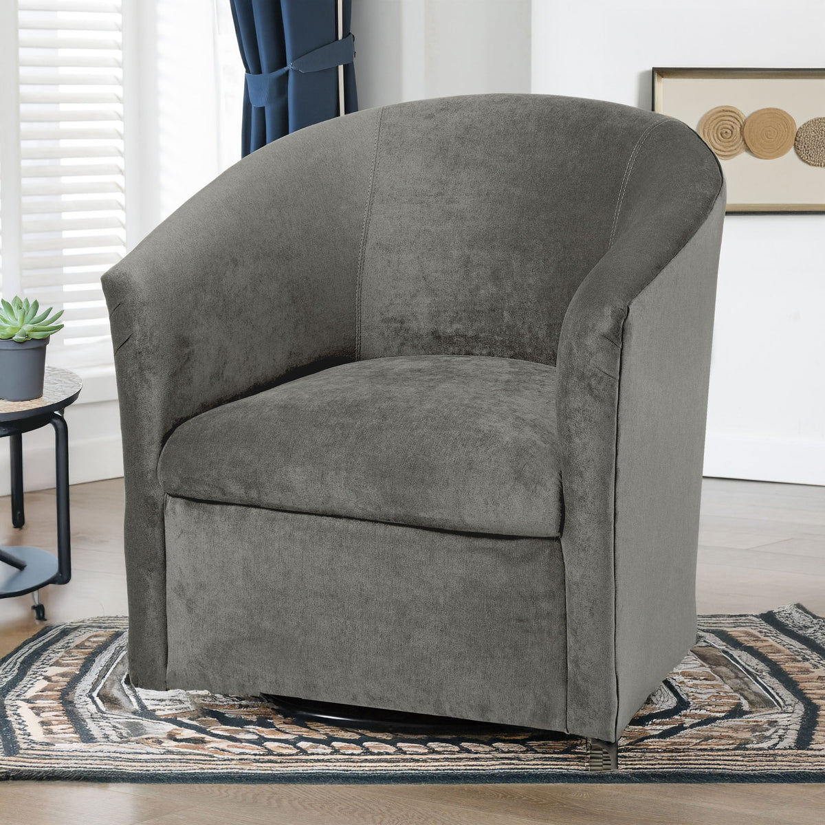 Eden - Swivel Chair With Upholstery And Hardwood Frame