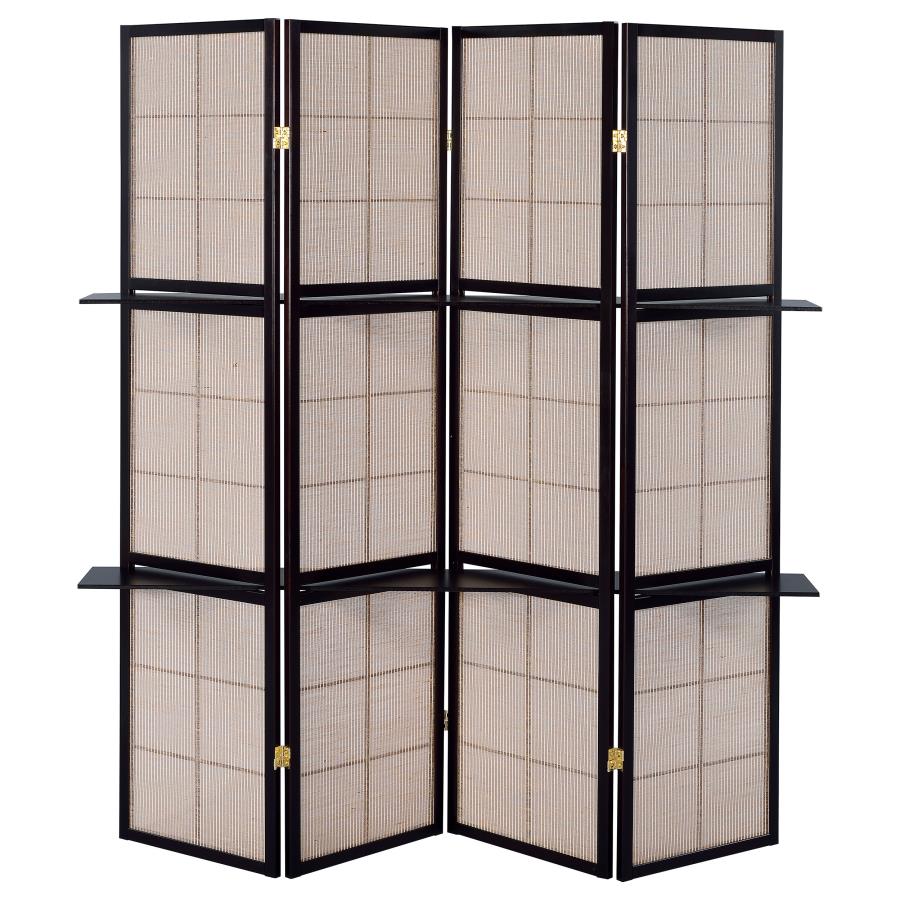 Iggy 4-Panel Room Divider Folding Shoji Screen Cappuccino - 900166