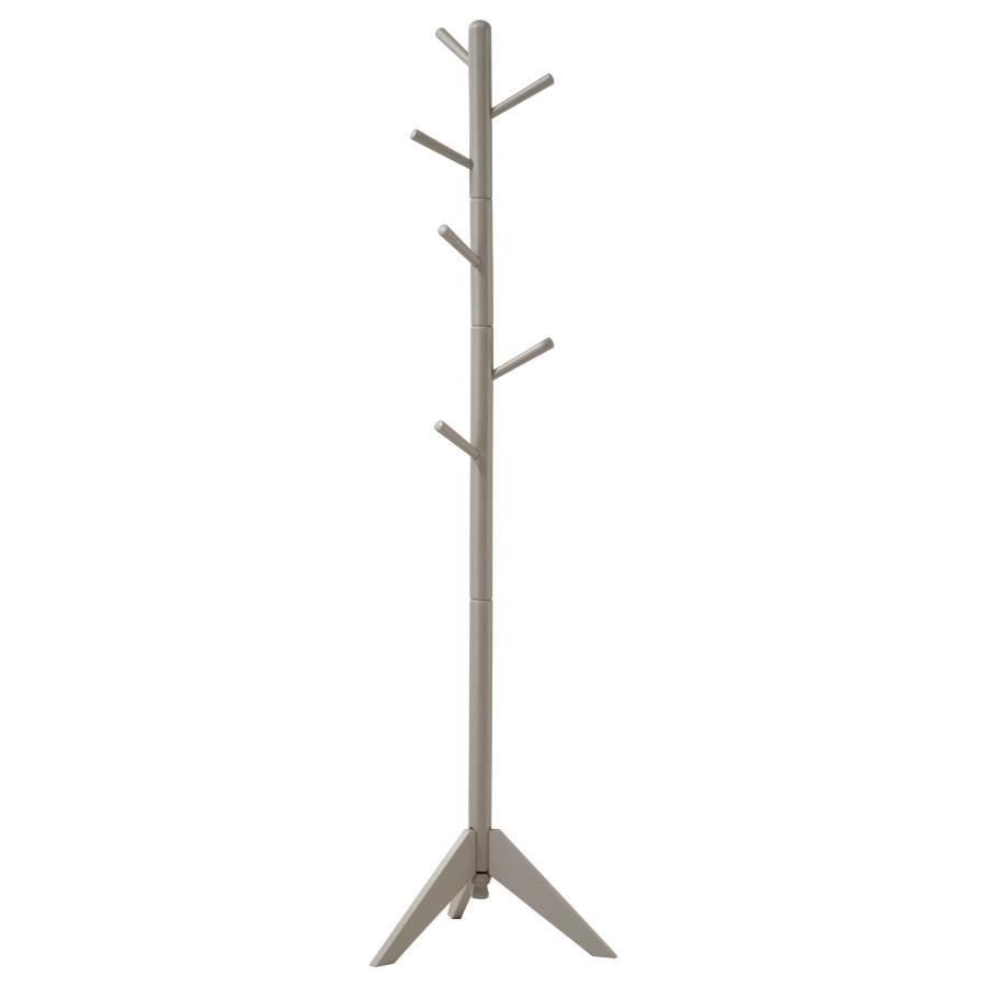 Devlin 6 Hook Freestanding Wood Coat Rack Hat Hanger Grey - 900632
