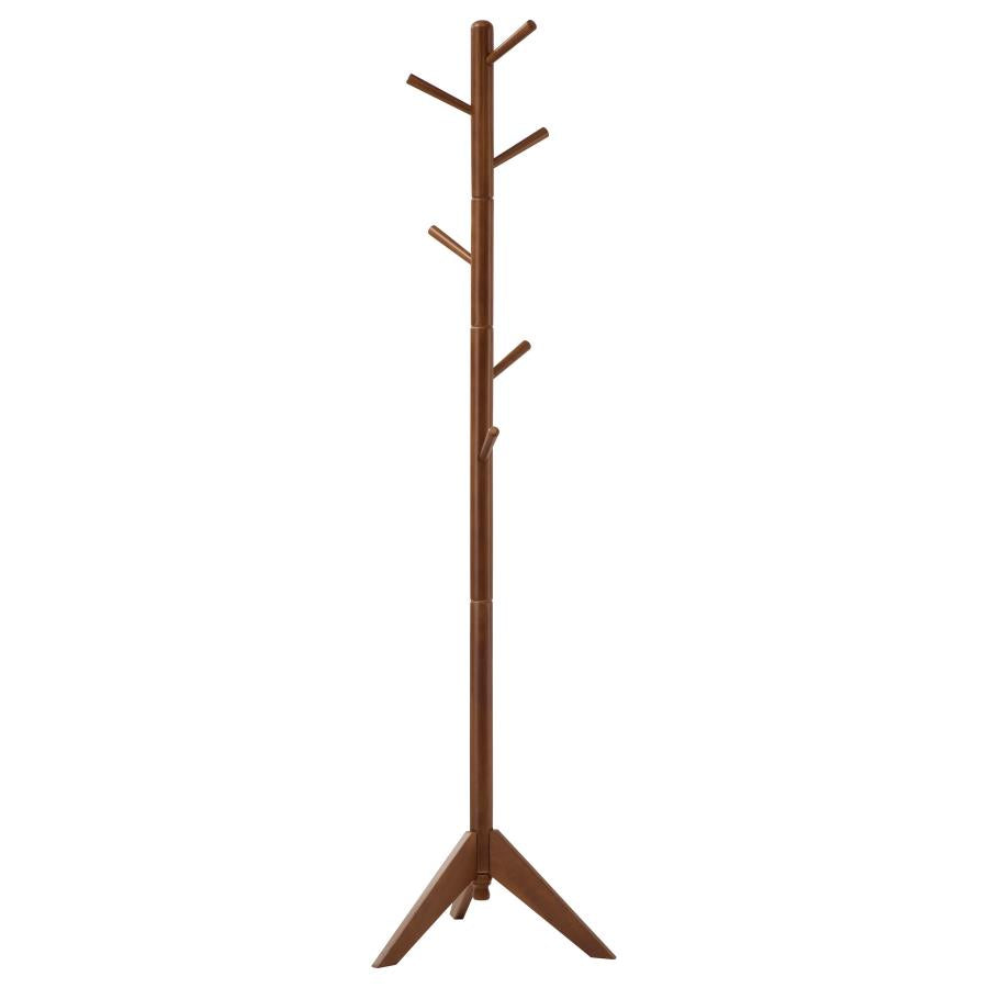 Devlin 6 Hook Freestanding Wood Coat Rack Hat Hanger Walnut - 900633