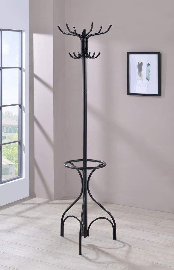 Kiefer 12 Hook Freestanding Metal Coat Rack Hat Hanger Black - 900821