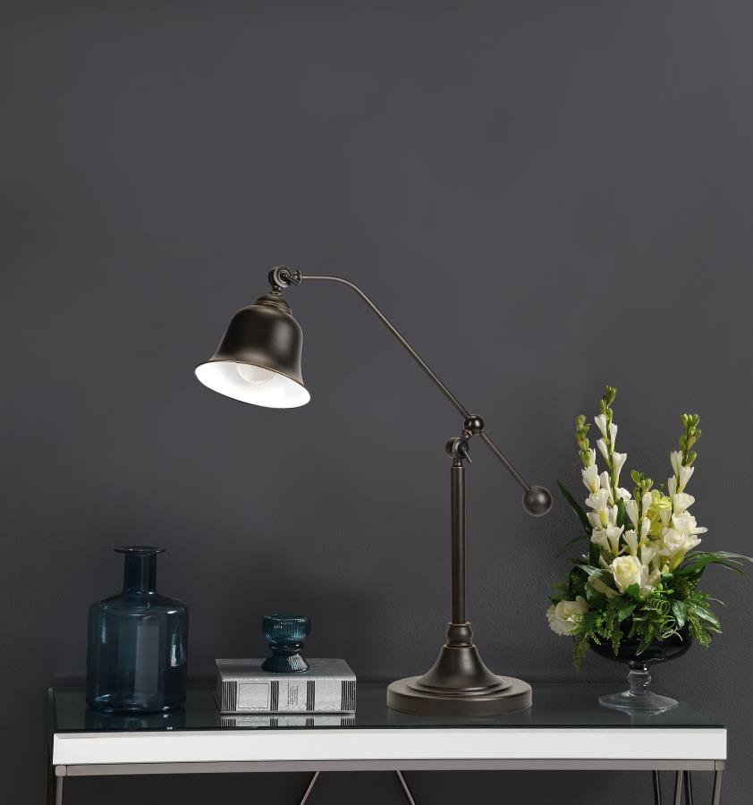 Eduardo 25-inch Bell Down Bridge Table Lamp Dark Bronze - 901186