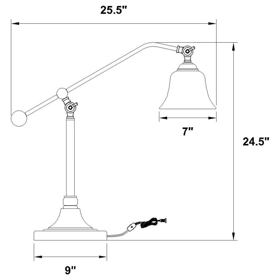 Eduardo 25-inch Bell Down Bridge Table Lamp Dark Bronze - 901186