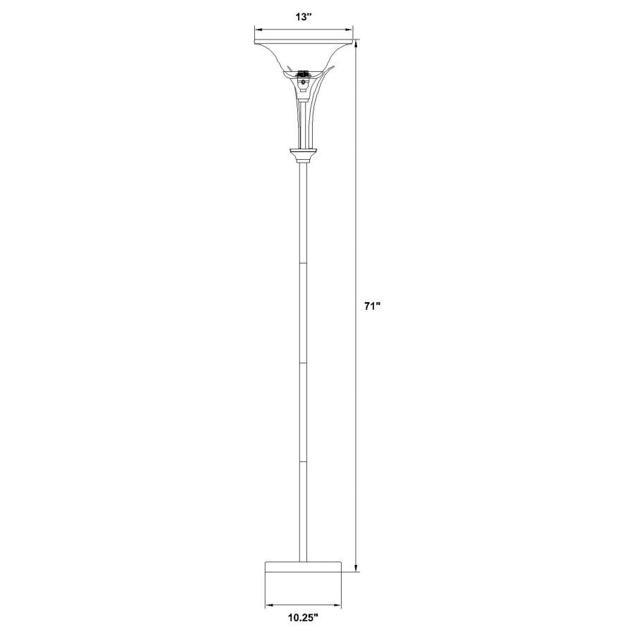 Archie 71-inch Frosted Torchiere Floor Lamp Brushed Steel - 901193