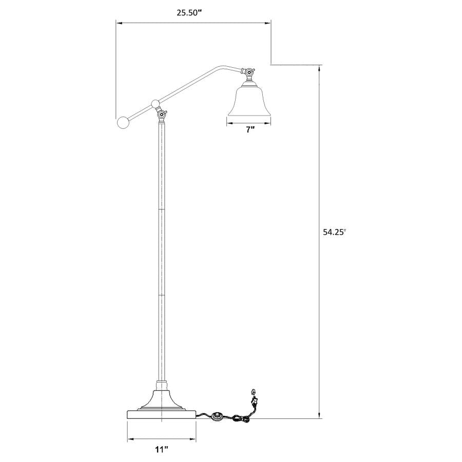 Eduardo 54-inch Bell Down Bridge Floor Lamp Dark Bronze - 901231