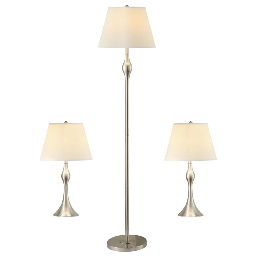 Griffin 3-piece Floor and Table Lamp Set Brushed Nickel - 901235