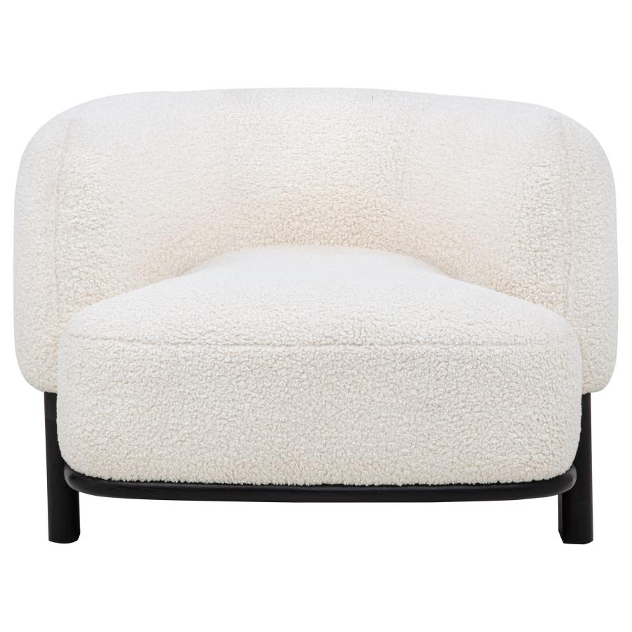 Lawler Upholstered Barrel Back Accent Chair Ivory and Black - 901372