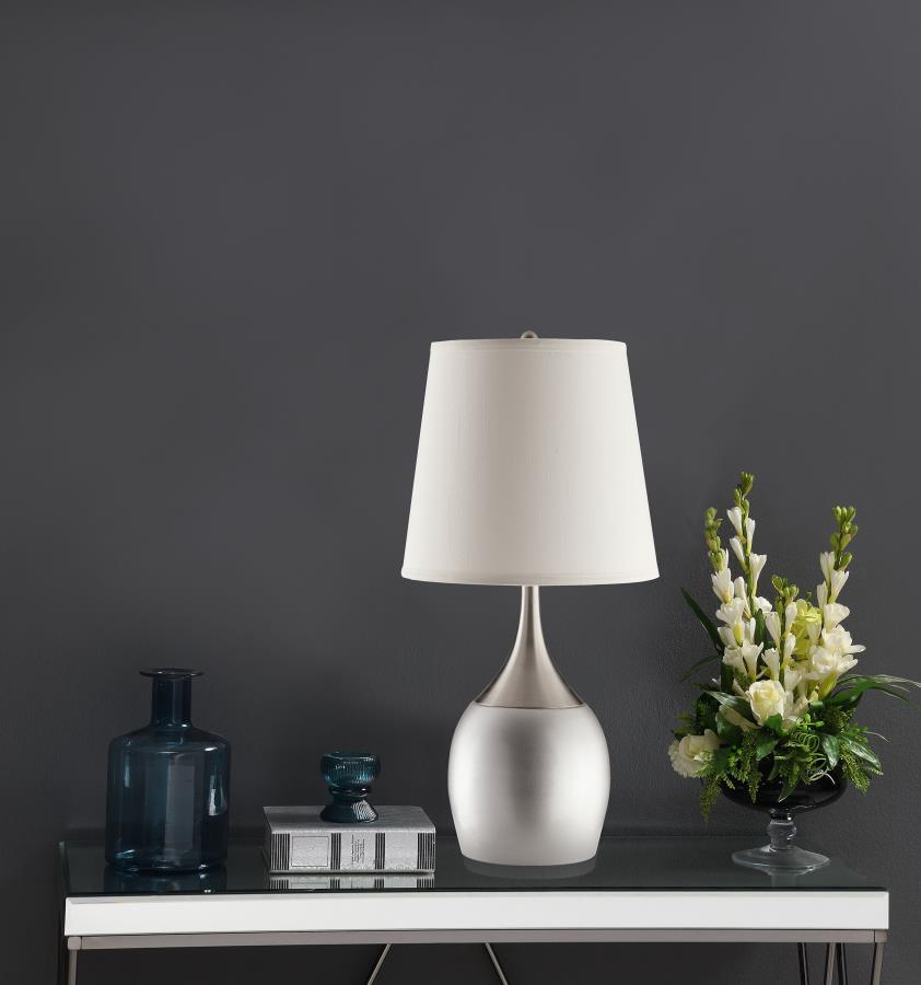Tenya 24-inch Empire Shade Urn Table Lamp Silver (Set of 2) - 901471