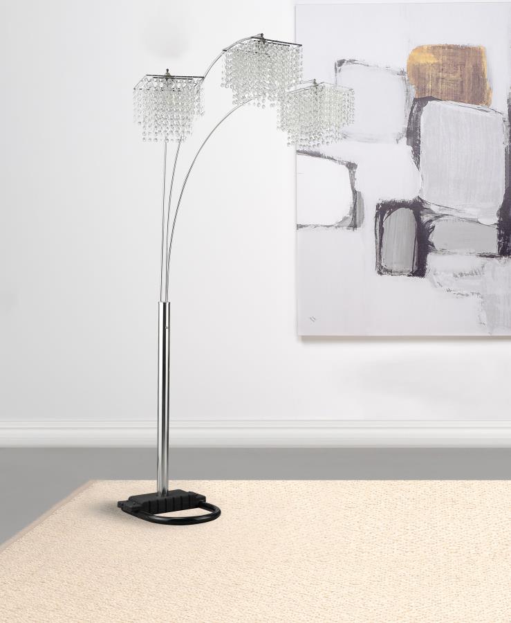 Miriam 90-inch Hanging Crystal Arc Floor Lamp Chrome - 901484