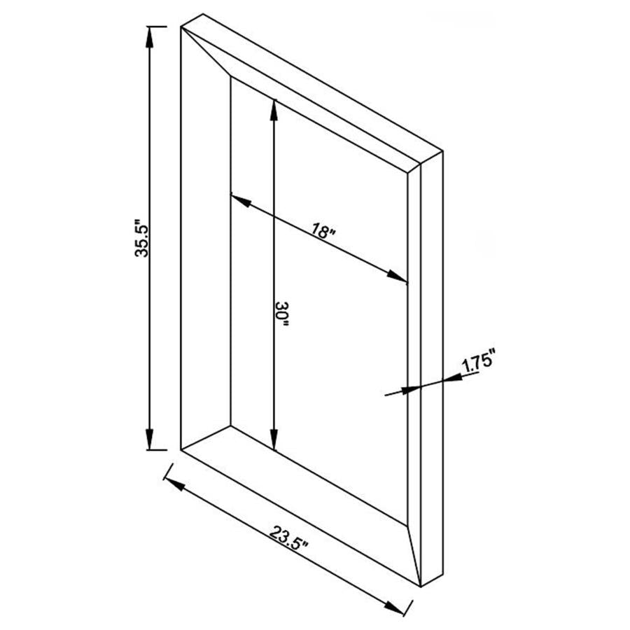 Pinciotti 36 x 24 Inch Beveled Frame Wall Mirror Silver - 901783