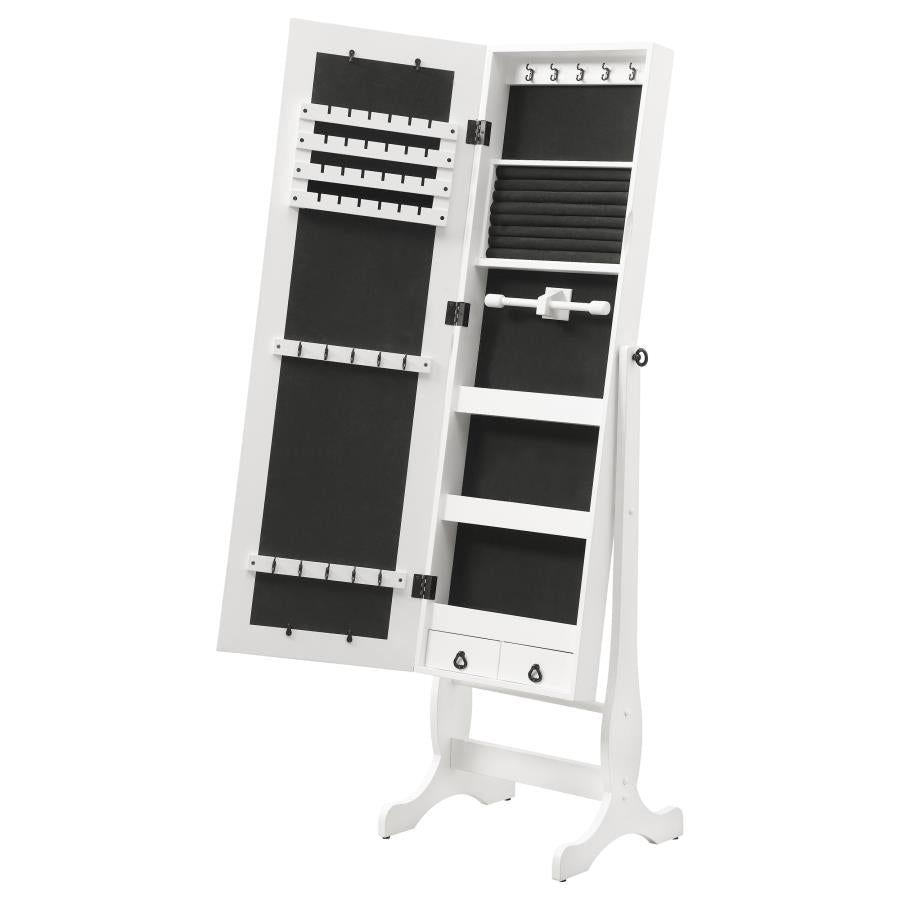Batista Cheval Mirror with Jewelry Storage White - 901804