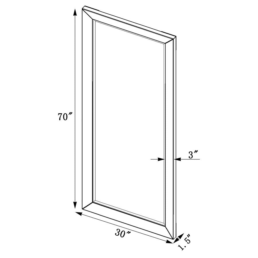 Barnett 30 x 70 Inch Full Length Floor or Wall Mirror Silver - 901813