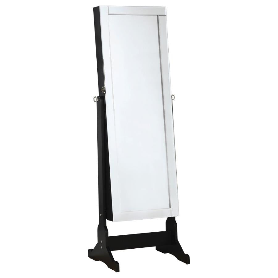 Cortez Cheval Mirror with Jewelry Storage Black - 901828
