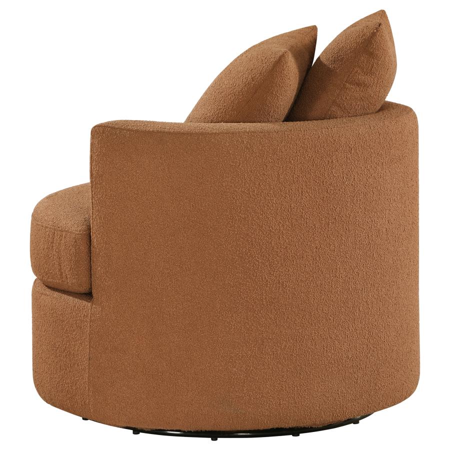 Debbie Upholstered Swivel Accent Chair Burnt Orange - 902275