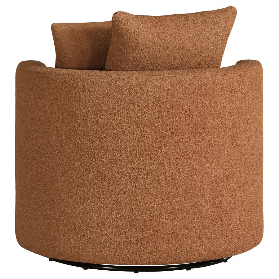 Debbie Upholstered Swivel Accent Chair Burnt Orange - 902275